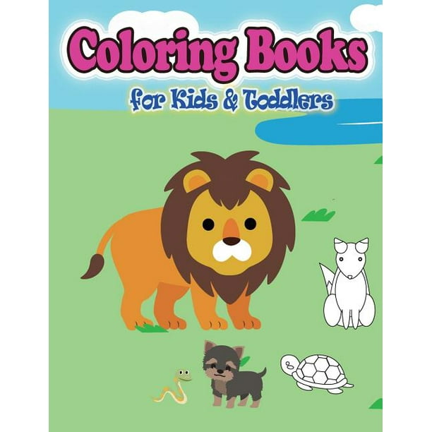 Coloring Books for Kids & Toddlers : 45 Cute Animals Coloring, Children