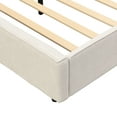 thumbnail image 3 of Paxton Modern Queen Upholstered Bed, Platform Bed with Wingback Headboard, USB Port, Reading lamp, Beige, 3 of 11