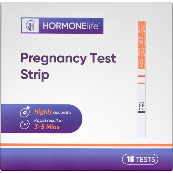 HORMONElife Early Result Pregnancy Test Strips, Highly Sensitive HCG Home Testing Kit, 15 Count