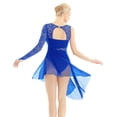 thumbnail image 5 of renvena Women Girls Lyrical Ballet Dance Costume Single Long Sleeve Asymmetric Leotard Dress, 5 of 7