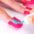 thumbnail image 4 of Reusable French Tip Nail Polish Guards, 26 Pcs (10 Sizes) PVC Nail Protectors, Gel Nail Art Stencils for Gradient & French Manicures, Easy Application, Pink, 4 of 8