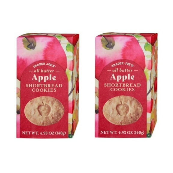 Trader Joe's Apple Shortbread Cookies - all butter - 4.93 oz  x 2 packs