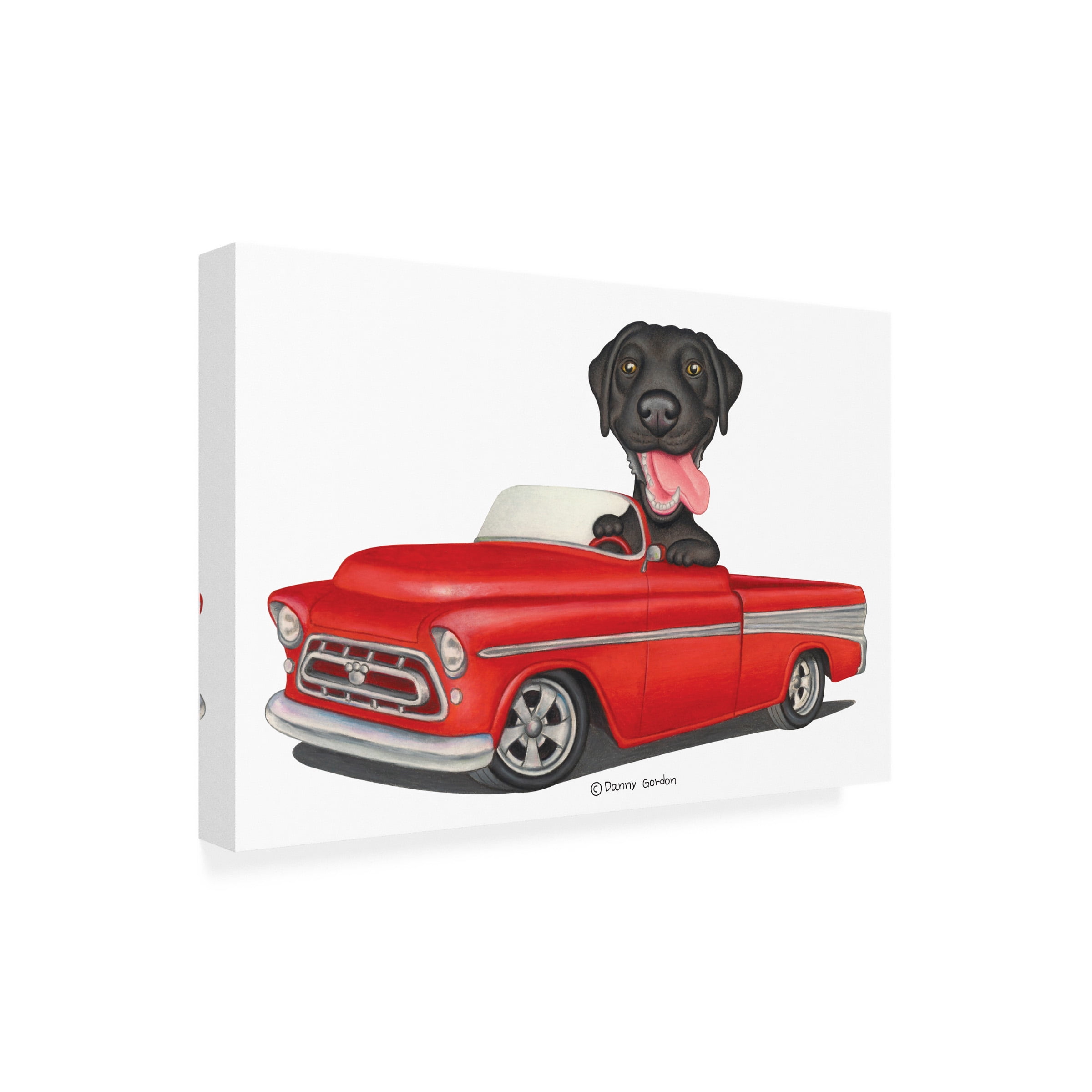 Danny Gordon Art 'Black Lab in Red Truck' Canvas Art