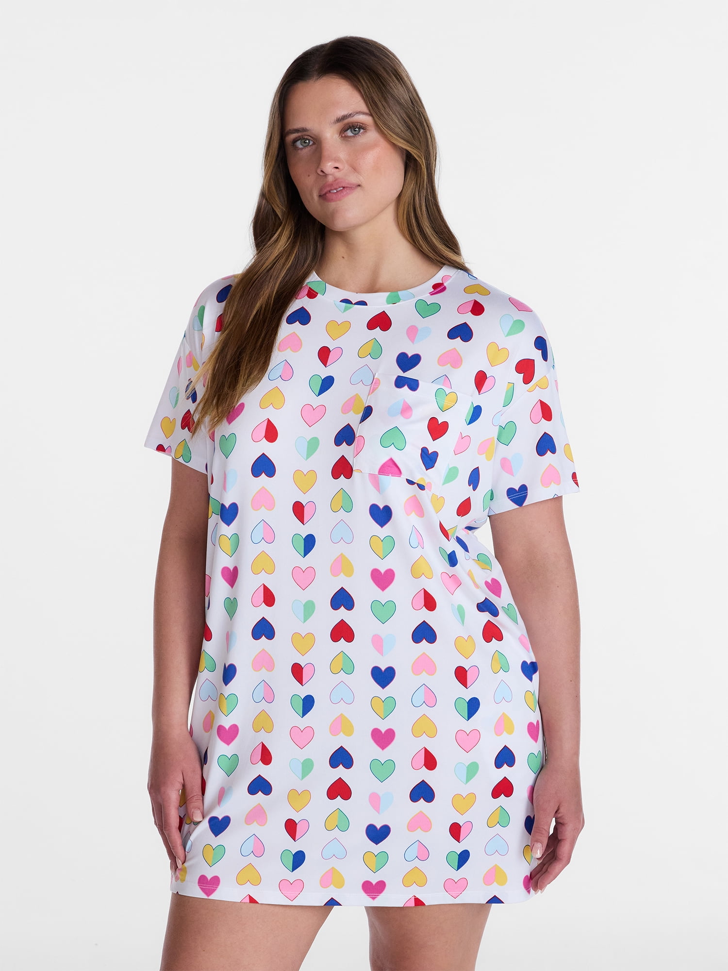 Joyspun Women's Dreamy Soft Collection Short Sleeve Sleepshirt, Sizes S/M-2X/3X