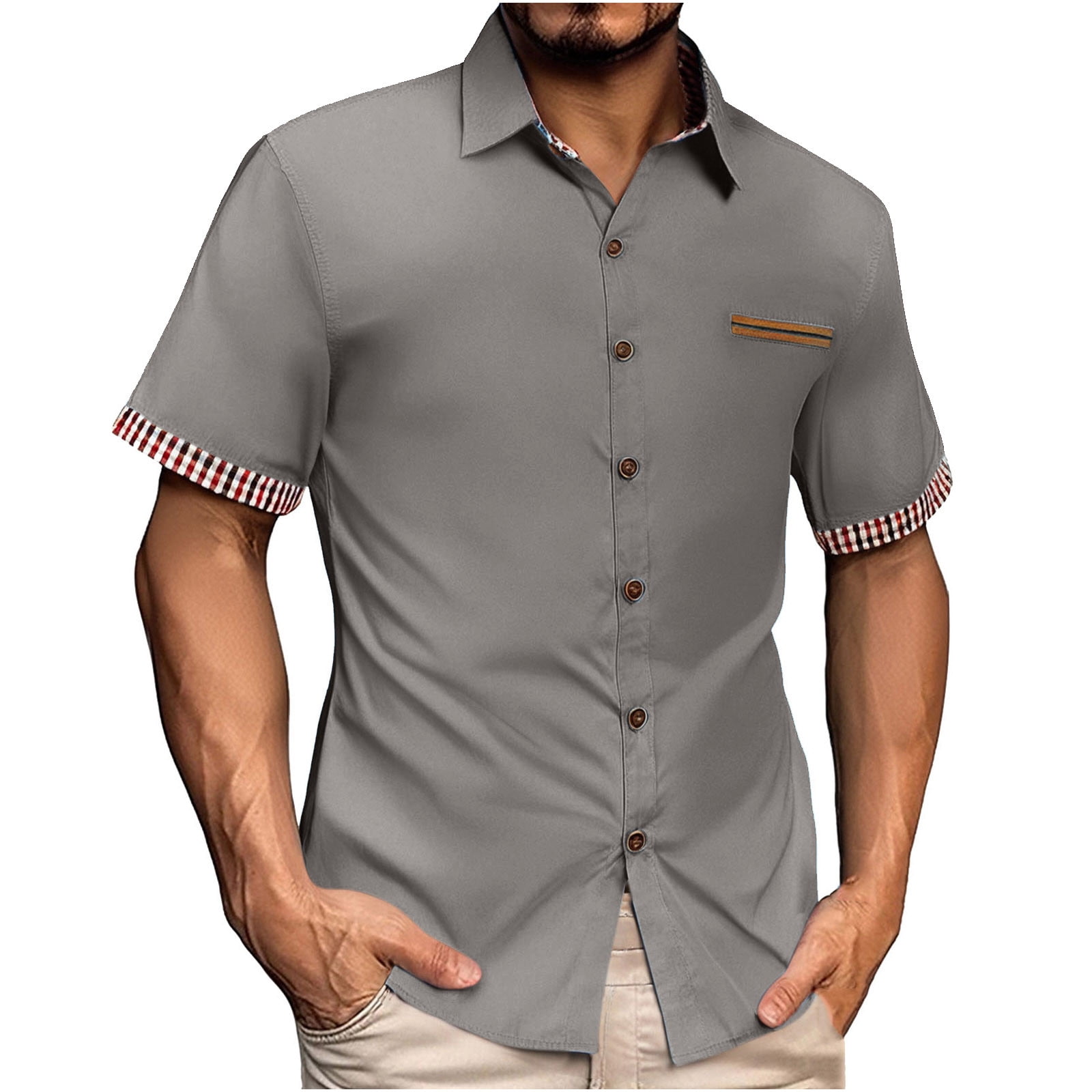 Chemises pour Hommes en Solde! Chemise Décontractée en Coton à