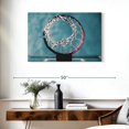 thumbnail image 3 of Elephant Stock Basketball Hoop Wall Art - Horizontal Canvas Wall Art - Living Room Wall Decor - Photography Sports Canvas - Blue And Teal Decor - 36" x 24", 3 of 8