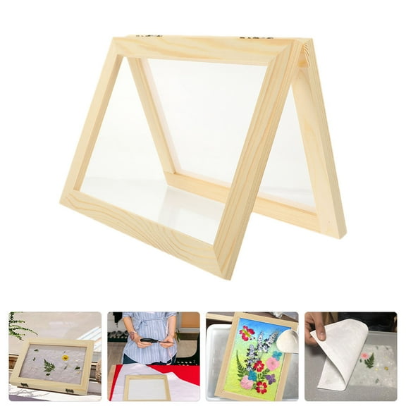 ROSENICE Wood Paper Frame Paper Craft Frame Khaki 1Pack Educational Tool Family Time