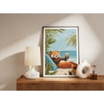 thumbnail image 2 of Red Panda Beach Poster Cute Animal Art Print Summer Vibes Tropical Illustration Red Panda Lover Gift Coastal Decor Funny Animal Poster - Poster Unframed, 2 of 3