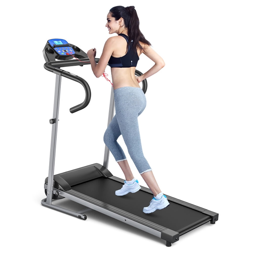 Topcobe Electric Foldable Treadmill with LCD Display and Heart Rate Sensor, Under Desk Walking Pad Treadmill