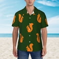 thumbnail image 2 of Fotbe Bold Squirrel Silhouettes Camisa Hawaiana para Hombre Unisex – Camisa Casual de Verano con Botones de Manga Corta de Algodón y Lino,Small, 2 of 7