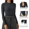 thumbnail image 6 of Valcatch Women's Zipper Bodysuit Long Sleeve Tops T Shirt Stretchy Slim Fit Jumpsuit, 6 of 8