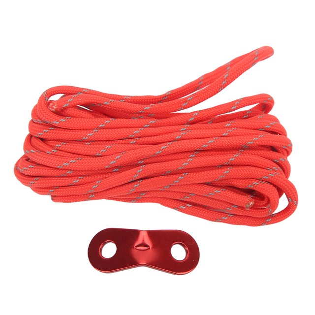 Cuerda reflectante para acampar, resistente al viento, de 4 mm de grosor, de color rojo, para aventuras al aire libre