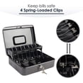 thumbnail image 3 of Caja de seguridad con cerradura YONGSHENG organizador de ahorro de DINERO 11.81 lx 9.45wx 3.54h pulgadas negro XL grande, 3 of 5