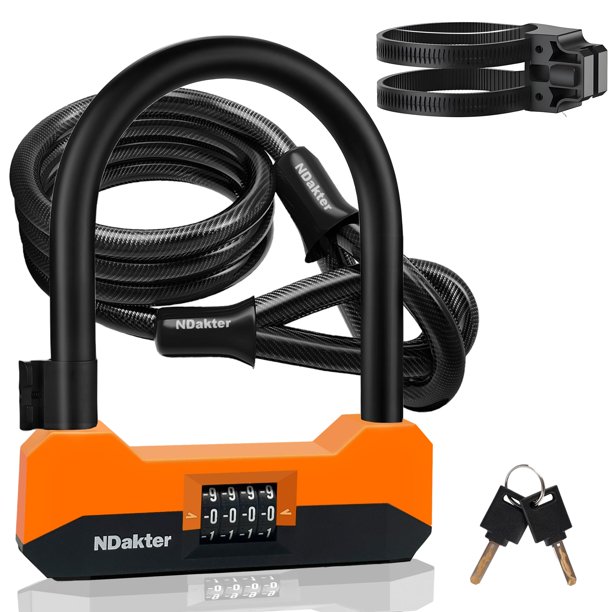Candado para bicicleta NDakter U-Lock de 18 mm con cable de 1,5 m
