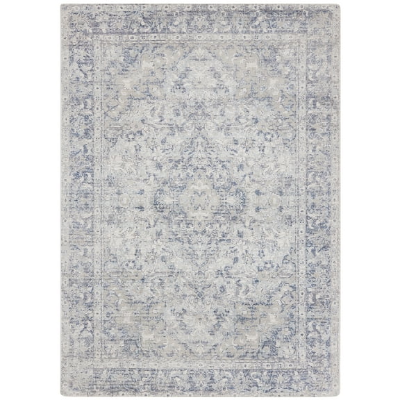 SAFAVIEH Restoration Vintage Fletcher Medallion Area Rug, Ivory/Blue, 5' x 8'