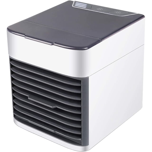Portable Air Conditioner Fan, Air Cooler, Humidifier and Purifier 3-in-1 USB Desktop Air conditioner with Waterbox, 7 Color LED Night Light and 3 Fan Speed for Office Home Travel