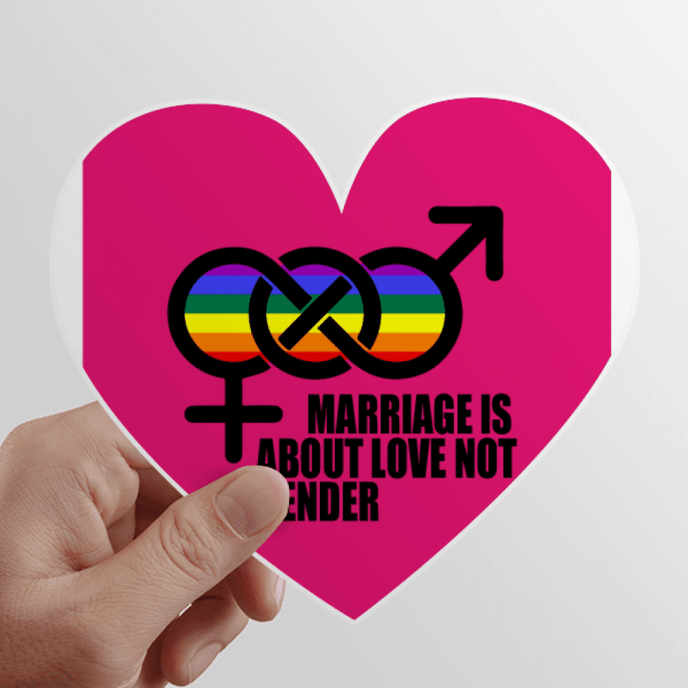 Marriage Is About Love Not Gender Heart Vinyl Sticker Bicycle Bottle Decal