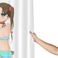 thumbnail image 7 of Moe Cute Play Ball Girl Pattern Shower Curtain, Japanese Anime Character Waterproof Bath Curtains for Bathroom Decorations, 72 x 72 inches, 7 of 7
