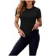 thumbnail image 1 of Blusas de Manga Corta para las Mujeres Primavera Verano Cuello Redondo Ejercicio de Yoga Color Sólido Camiseta, 1 of 8