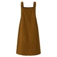 thumbnail image 4 of ZANZEA Womens Corduroy Suspender Skirt Casual Midi Dresses, 4 of 6