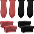 thumbnail image 1 of 8 pcs Silicone Hot Handle,Cast Iron Handle Lid Heat Resistant,Non-Slip Silicone Pan Rack,Cookware Handle for Metal Pan(Black,Red), 1 of 5