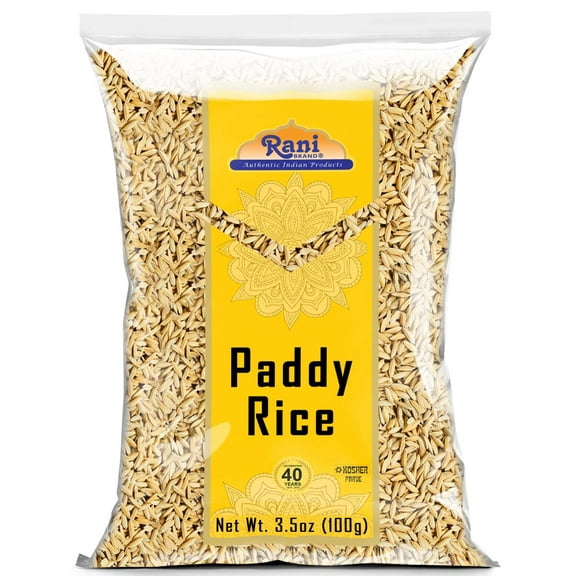 Rani Paddy Rice (Raw Unfinished Rice) 3.5oz (100g) ~ All Natural | Vegan | Gluten Friendly | NON-GMO | Kosher | Product of USA