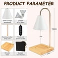 thumbnail image 2 of ZVZM Candle Warmer Lamp with Timer, Dimmable, Wax Melt Warmer for Scented Wax with 2 GU10 Bulbs Candle Lamp Compatible with All Jar Candles -white, 2 of 5