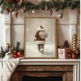 thumbnail image 2 of Framed Vintage Christmas Canvas Wall Art, Rustic Santa Claus Walking Snowy Wall Decor Paintings, Winter Holiday Aesthetics Pictures Print Christmas Home Decor for Living Room Bedroom 12×16 inch, 2 of 18