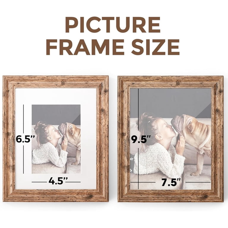 Cozymood 8x10 Picture Frames Set of 6, Walnut Wood photo 3