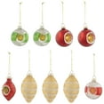 thumbnail image 2 of Northlight Retro Reflector 2-Finish Christmas Glass Ornaments - 3.5" - Gold and Red - 9ct, 2 of 7