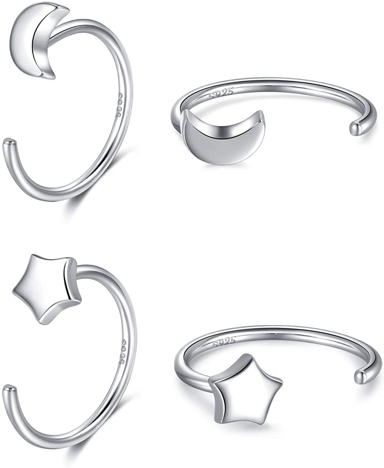 Half Hoops Earrings 947 Sterling Silver Small Huggie Hoop Earrings Ball