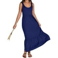 thumbnail image 6 of Ovbmpzd Dress Women Maxi Blue Sleeveless Dress V Neck Long Dresses Prom Dresses for Women L, 6 of 6