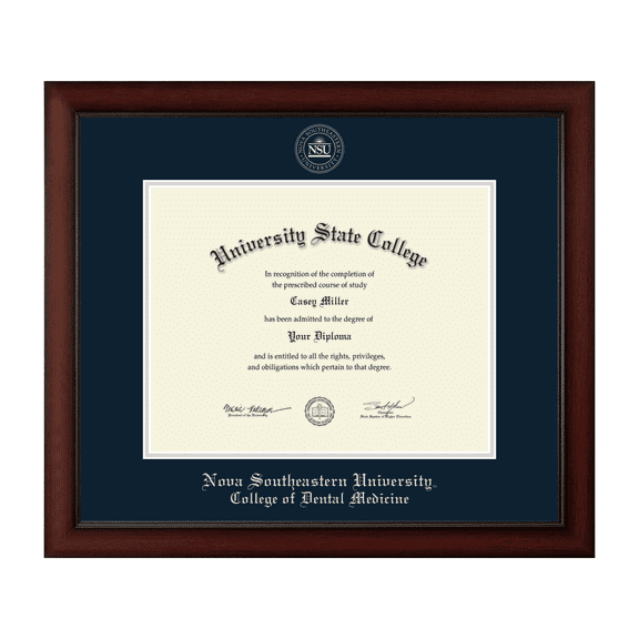 Framerly - Nova Southeastern University College of Dental Medicine 14w x 11h Diploma Frame - Fits a bachelor's, master's and phd - Gold Embossed Diploma Frame