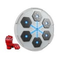 thumbnail image 3 of Máquina de boxeo, caja de música, diana de pared, diana de reacción iluminada, equipo de entrenamiento con guantes, entrenador de boxeo para kickboxin Gris con guantes rojos, 3 of 8