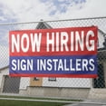 thumbnail image 2 of Now Hiring Sign Installers 13 oz Heavy Duty Vinyl Banner Sign Installer Jobs Available Help Wanted Sign for Business Advertising Indoor/Outdoor Single-Sided w/ Metal Grommets (3x5 ft, Re & Wh & Bl), 2 of 6