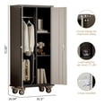 thumbnail image 3 of Armoire de Rangement Robuste 71 Pouces en Acier - Portes Verrouillables avec 4 Tablettes Ajustables, Roues et Pieds pour Garage/maison/bureau - Gris Pâle et Gris Foncé (Organisateur d'Outils Sécurisé), 3 of 6