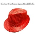 thumbnail image 4 of JanJean Mens Womens Sequins Fedoras Shining Hats Hip Hop Jazz Hats Caps Festival Carnival Costumes Blue One Size, 4 of 4