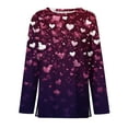 thumbnail image 5 of Lumtrix Valentine Shirts for Women Love Heart T Shirt Long Sleeve Valentines Gift Shirt Casual Crew Neck Tee Plus Size Side Split Tops Wine M, 5 of 7