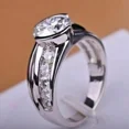 thumbnail image 5 of Forever Jewels 3Ct Round Moissanite Mens Wedding Ring 14K White Gold Plated, 5 of 5