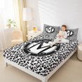 thumbnail image 4 of Feelyou Bowknot Letter M Full Size Sheets for Child, Leopard Cheetah Print Bed Sheets, Modern Fashion Style Sheet Sets, Microfiber Bedroom Decor, 4pcs, 4 of 7