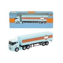 Alloy Car Model 1:64 Scale Pull Back Trailer Truck, Container Vehicle Toy, Die-Cast Metal Car, Collectible Miniature Vehicle, Gift for 3-5 Years, Play and Display Model