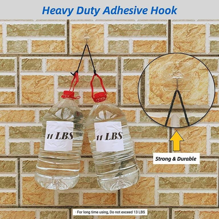Adhesive Wall Hooks for Hanging Heavy Duty 13lbs, No Damage