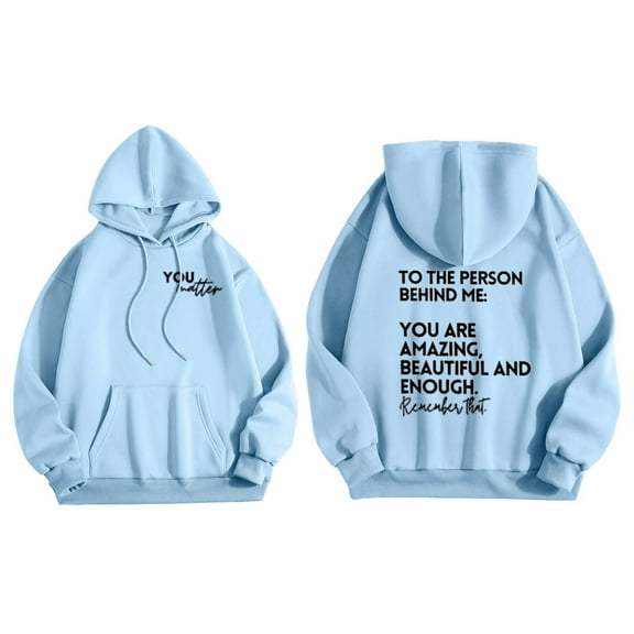 XINXIAOO Hoodies for Women Long Sleeve Hoodie Hoodies for Women Pullover Oversized Hoodies for Women Blue Sweatshirt Trendy Fall Outfits for Women Streetwear Clothes