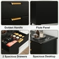 thumbnail image 5 of Yeahumalia Fluted Storage Cabinet Sideboard Buffet with 3 Doors and 2 Drawers, Black, 5 of 8