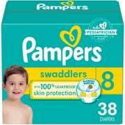 Pampers Swaddlers Diapers - Size 8, 38 Count, Ultra Soft Disposable Baby Diapers