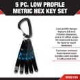 thumbnail image 2 of Performance Tool W86109 Metric Low Profile Offset Hex Key Wrench Tool Set for Workshops and Garages, Black, 5-Piece Set, 2 of 6