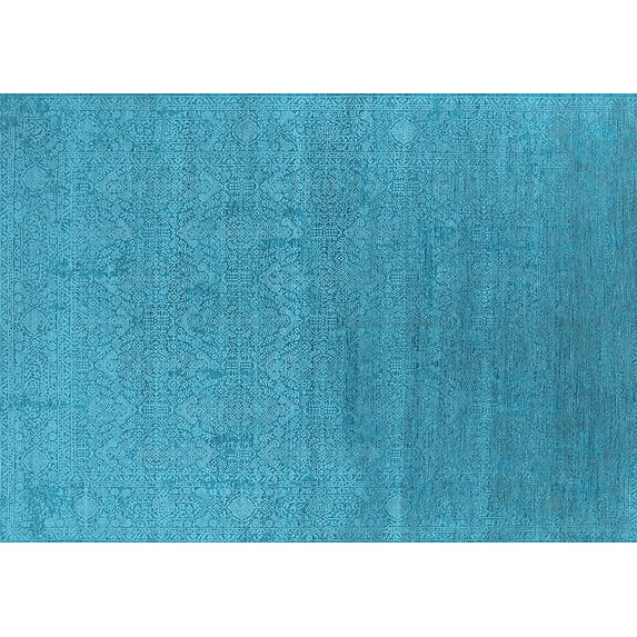 Ahgly Company Indoor Rectangle Oriental Light Blue Industrial Area Rugs, 4' x 6'