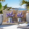 thumbnail image 4 of Outdoor Pillow Cover Lavender Set of 2 Waterproof Throw Pillowcases Wood Grain Decorative Patio Furniture Pillows for Couch Garden Indoor & Outdoor Use, 4 of 9