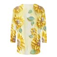 thumbnail image 5 of JTZGDY T-Shirts for Women Cute Flower Print Summer 3/4 Sleeve Crew Neck Basic Tees Plus Size Dressy Casual Tunic Blouse Trendy 2025 Outfit Clothes Multicolor#06 XL, 5 of 6