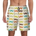 thumbnail image 2 of Goofa Colorful Mustache Printed Men's Swim Trunks Board Shorts Quick Dry Mens Swimming Trunks with Compression Liner,Breathable Fit Hawaii Beach Shorts-Large, 2 of 9